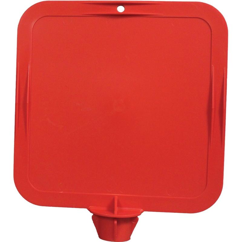 Impact Lock-In Sign - 1 Each - 10in Width x 14in Height x 2.5in Depth - Rectangular Shape - Red (Min Order Qty 4) MPN:26401