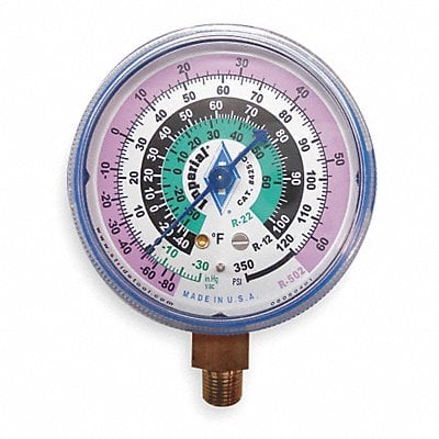 Gauge 2-1/2 In Dia Low Side Blue 500 psi MPN:422-CB