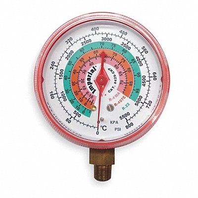 Gauge 2-1/2 In Dia High Side Red 500 psi MPN:423-CR