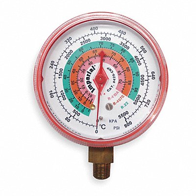 Gauge 2-1/2 In Dia High Side Red 500 psi MPN:451-CR