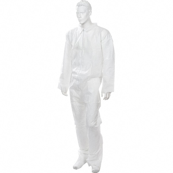 Disposable Coveralls: Size Large, Polypropylene, Zipper Closure MPN:5502L