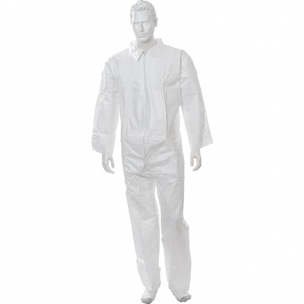 Disposable Coveralls: Size Large, Polypropylene, Zipper Closure MPN:5702L