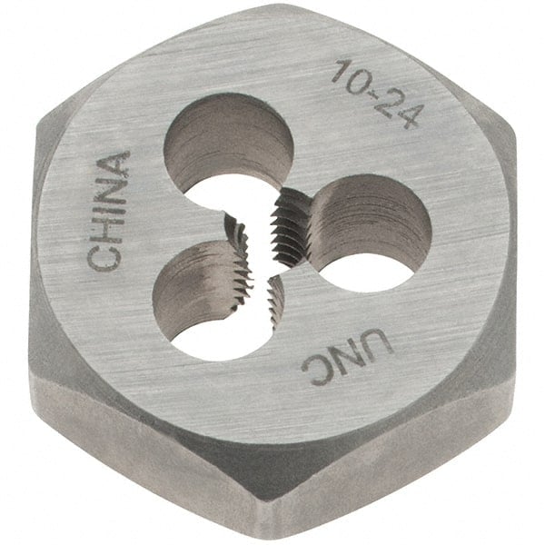 Hex Rethreading Die: #10-24 Thread, Right Hand, Carbon Steel MPN:765 10-24