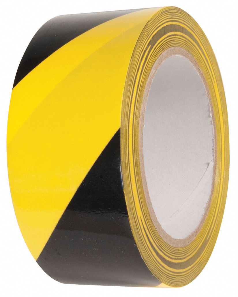 Floor Tape Black/Yellow 2 inx54 ft Roll MPN:VHT210