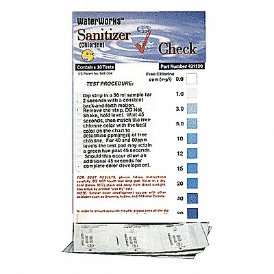 Test Strip Chlorine Sanitizer Check PK30 MPN:481130