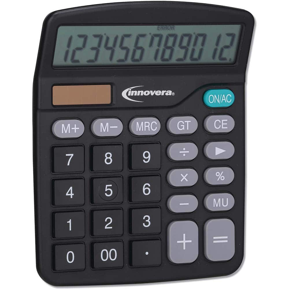 Calculators, Type: Desktop, Number Of Displayed Digits: 12, Display Type: LCD, Color: Black, Print Speed: 1 Line per Second, Function: Calculation MPN:IVR15923