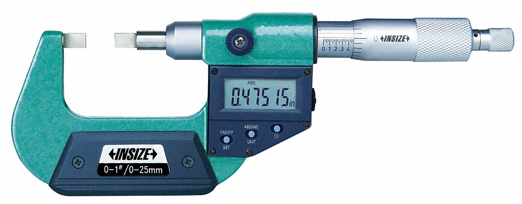 Electronic Blade Micrometer Flat Anvil MPN:3532-25E