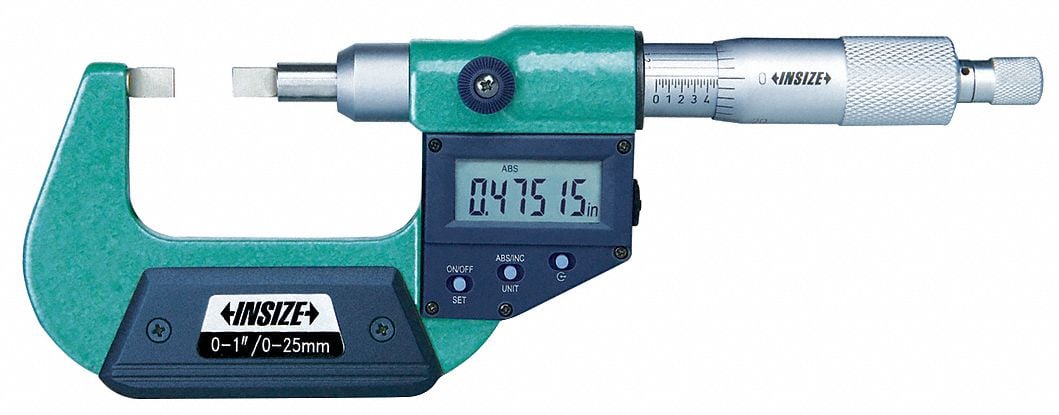 Electronic Blade Micrometer Flat Anvil MPN:3532-50E