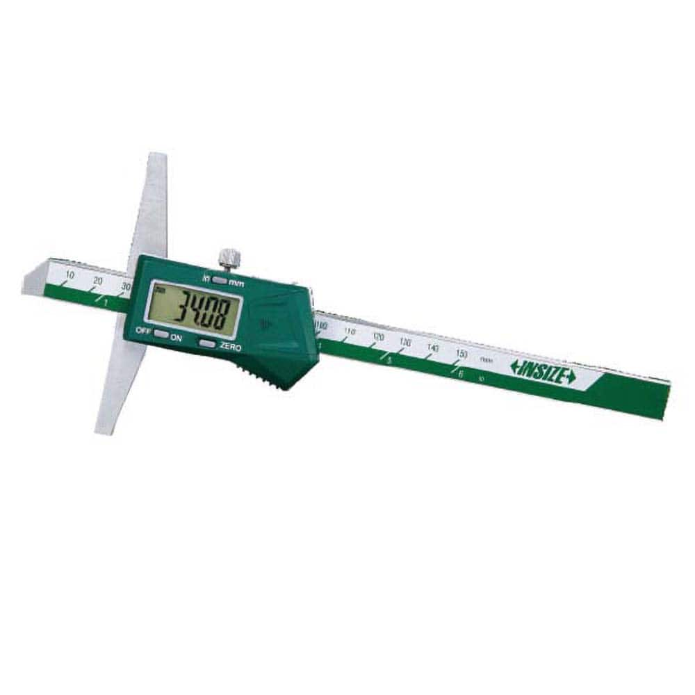 Electronic Depth Gages, Maximum Measurement (mm): 150.00, Resolution (Decimal Inch): 0.0005, Base Length (Inch): 3.9370, Data Output: Yes, Calibrated: Yes MPN:1141-150A