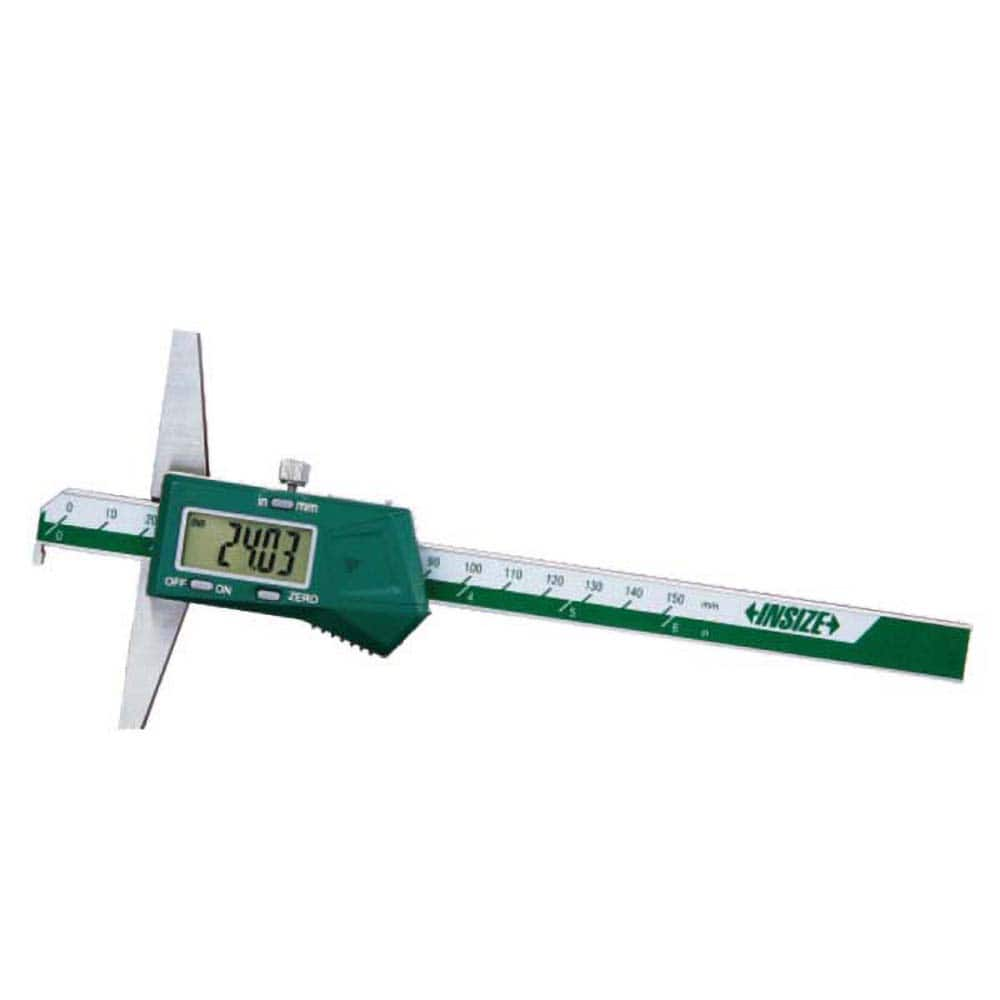 Electronic Depth Gages, Maximum Measurement (mm): 150.00, Resolution (Decimal Inch): 0.0005, Base Length (Inch): 3.9370, Data Output: Yes, Calibrated: Yes MPN:1142-150A