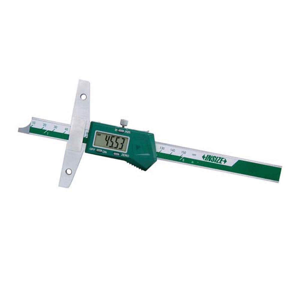 Electronic Depth Gages, Maximum Measurement (mm): 200.00, Resolution (Decimal Inch): 0.0005, Base Length (Inch): 3.9370, Data Output: Yes, Calibrated: Yes MPN:1147-200