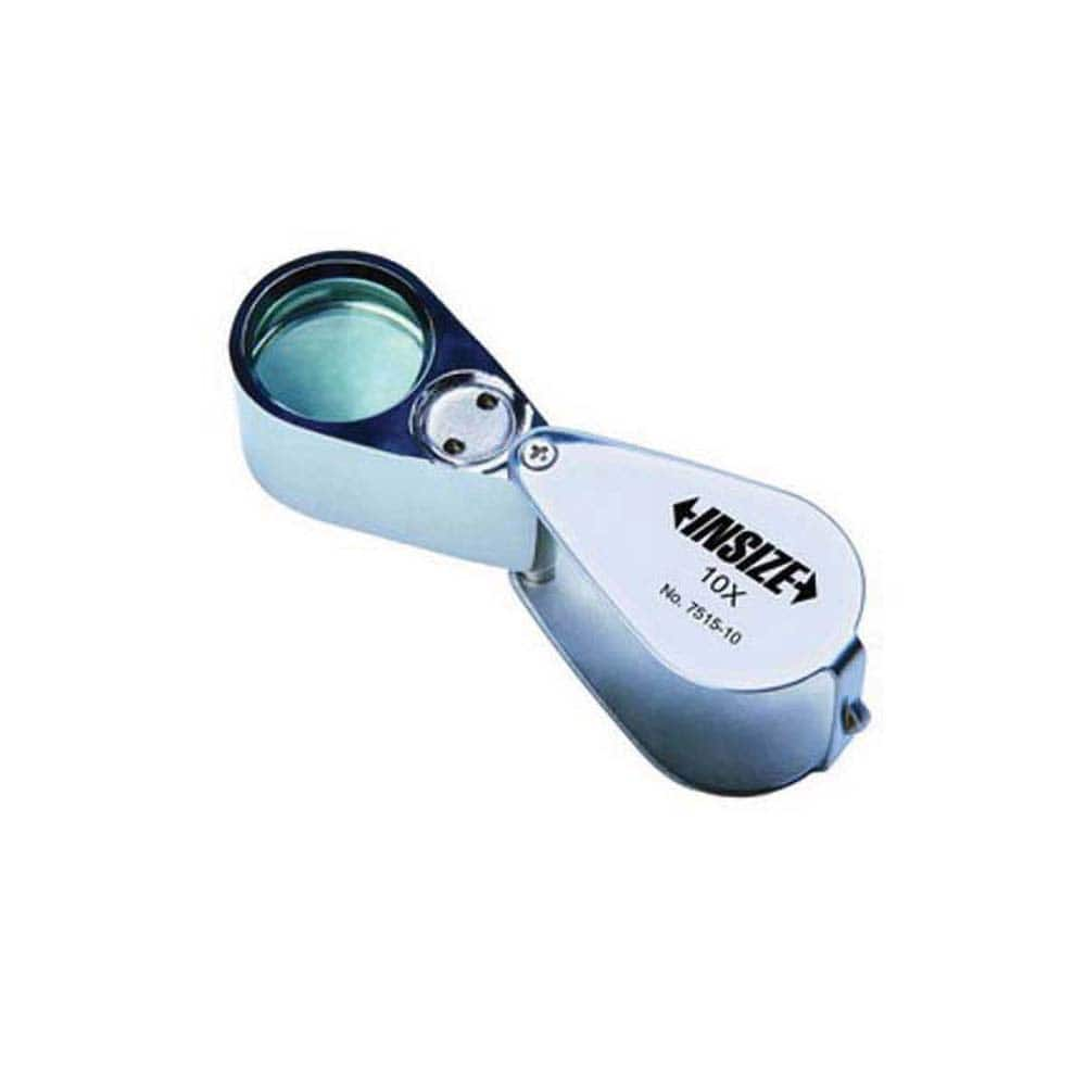 Handheld Magnifiers, Maximum Magnification: 10x , Lens Shape: Round , Folding: Yes , Battery Size: LR927 , Number Of Lenses: 1  MPN:7515-10