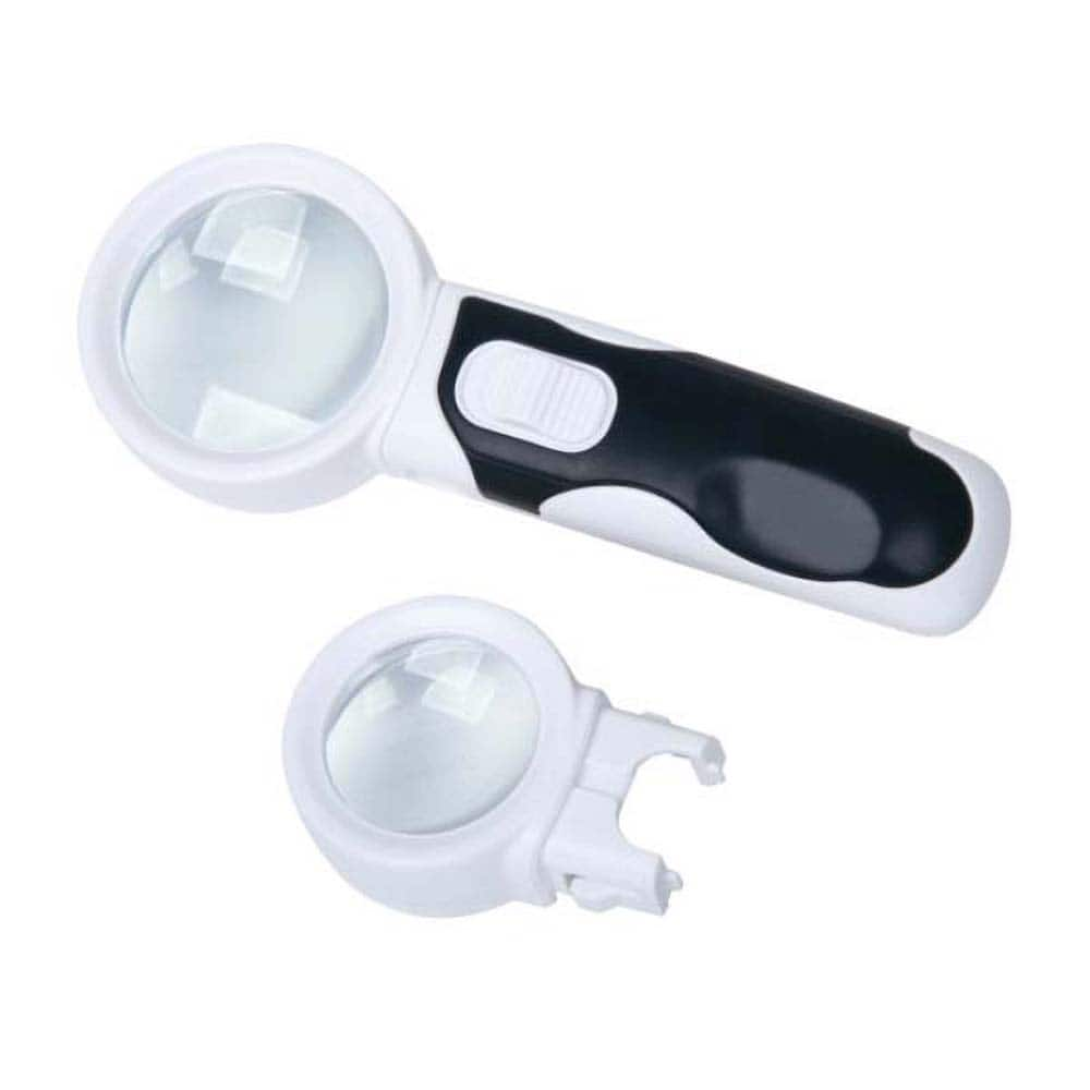 Handheld Magnifiers, Maximum Magnification: 10x , Lens Shape: Round , Folding: No , Battery Size: AAA , Number Of Lenses: 2  MPN:7522-610