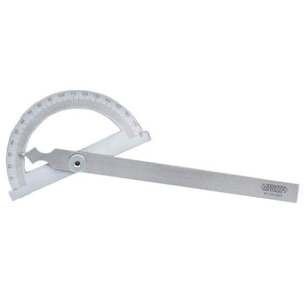 Round & Rectangular Head Protractors, Head Type: Round , Blade Length (mm): 150.0000 , Blade Length (Inch): 5.9 , Maximum Measurement (Degrees): 180.00  MPN:4799-1120