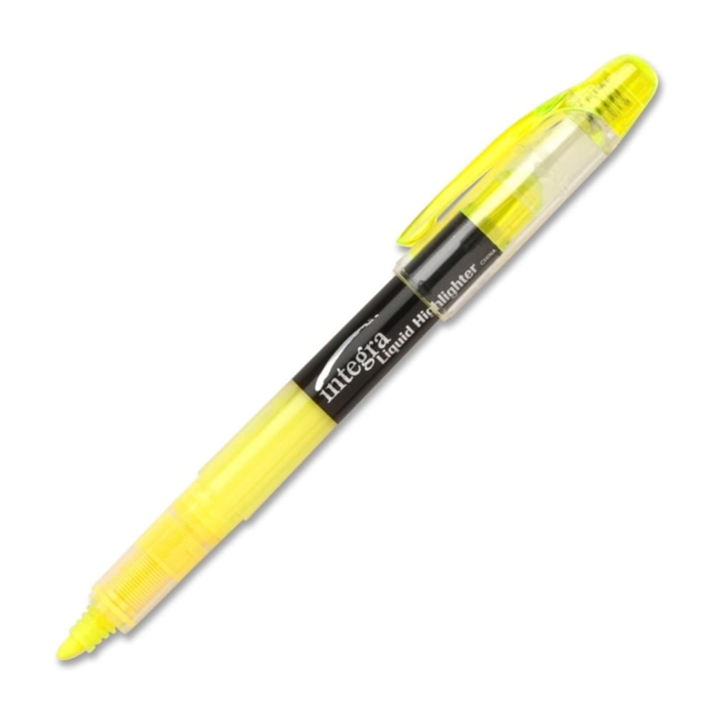 Integra Liquid Highlighters - Chisel Marker Point Style - Yellow - 1 Dozen (Min Order Qty 5) MPN:30006