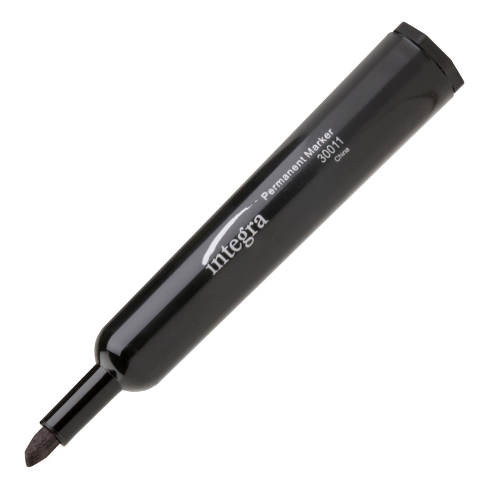 Integra Permanent Chisel Markers, Point Style, Black, Pack Of 12 (Min Order Qty 6) MPN:30011