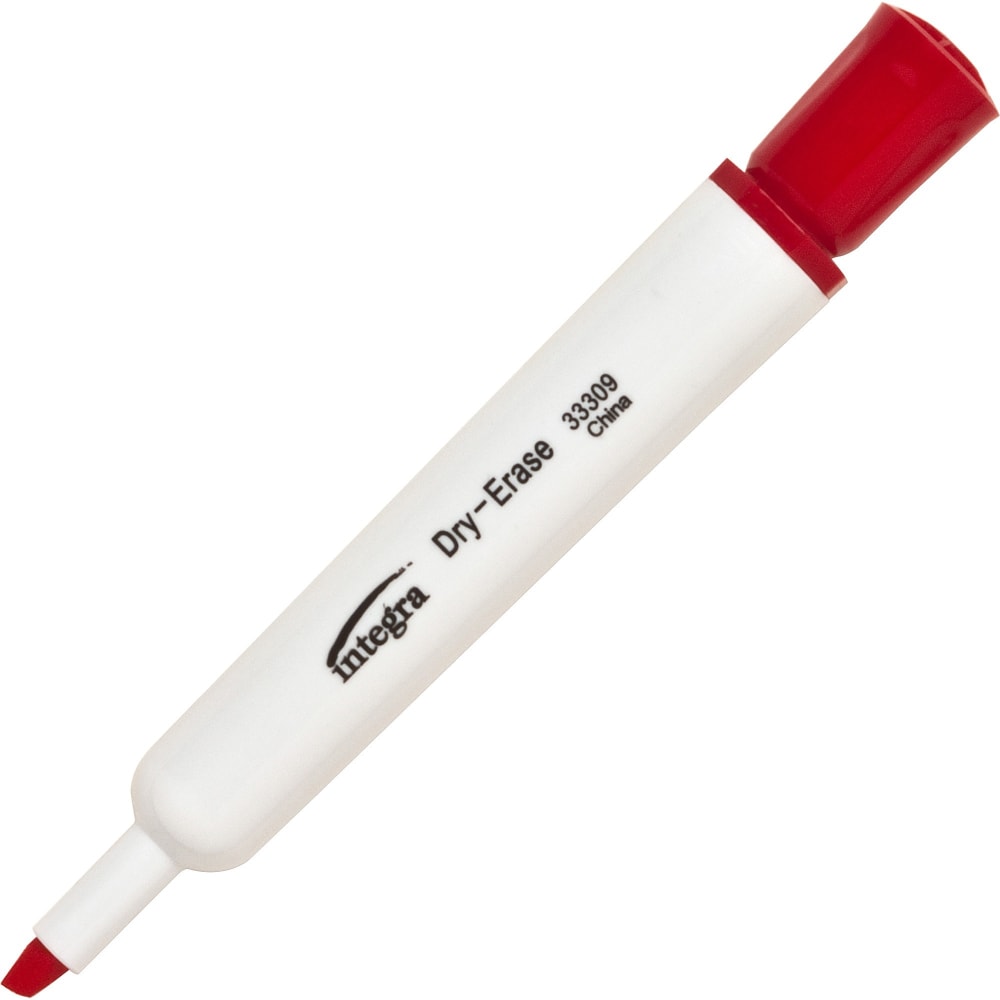 Integra Chisel Point Dry-erase Markers - Chisel Marker Point Style - Red - 12 / Dozen (Min Order Qty 5) MPN:33309