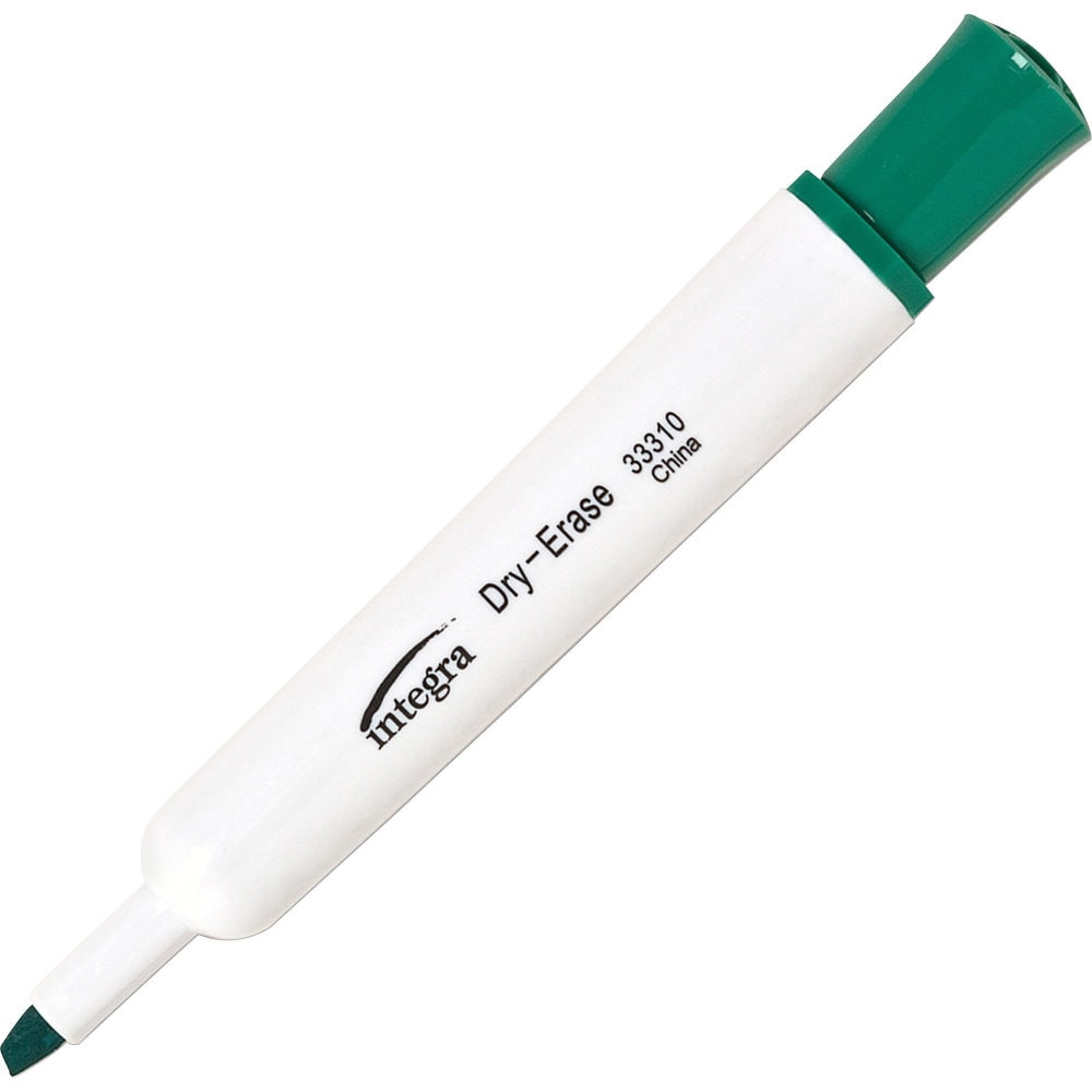 Integra Chisel Point Dry-erase Markers - Chisel Marker Point Style - Green - 12 / Dozen (Min Order Qty 4) MPN:33310