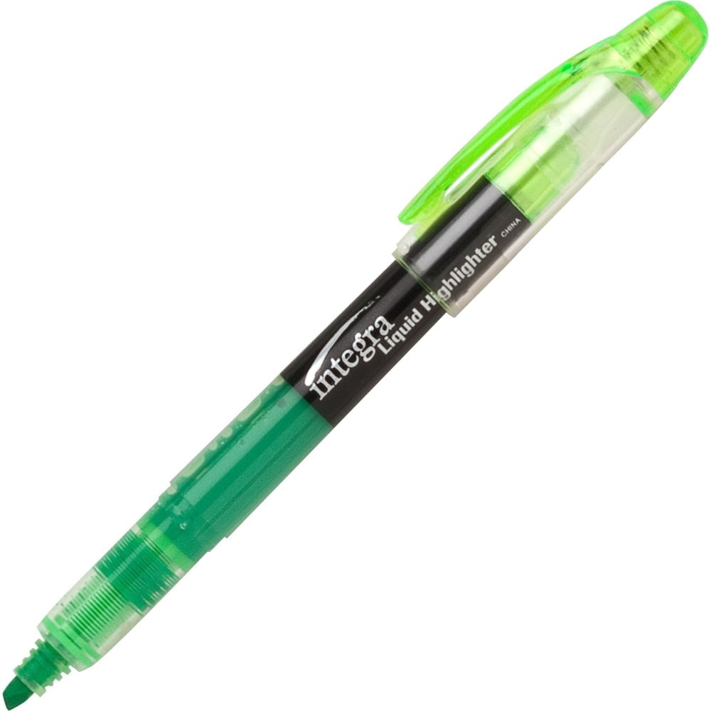 Integra Liquid Highlighters - Chisel Marker Point Style - Green (Min Order Qty 6) MPN:33314