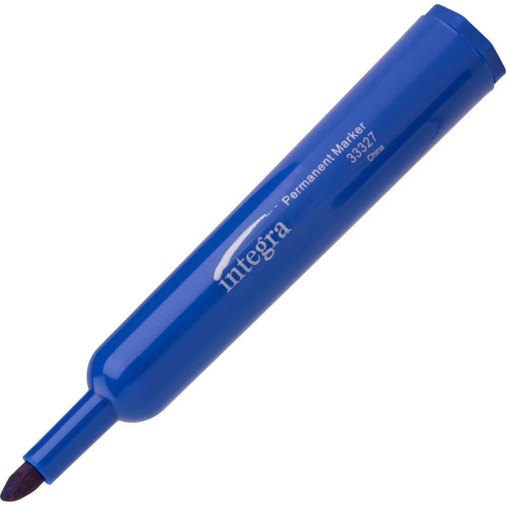 Integra Permanent Chisel Markers - Chisel Marker Point Style - Blue - 12 / Dozen (Min Order Qty 6) MPN:33327