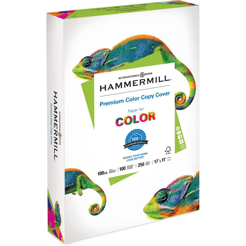 Hammermill Color Card Stock, Photo White, Ledger (11in x 17in), 60 Lb, Pack Of 250 (Min Order Qty 3) MPN:122556
