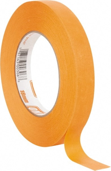 Masking Tape: 18 mm Wide, 60 yd Long, 7.3 mil Thick, Orange MPN:OM1855