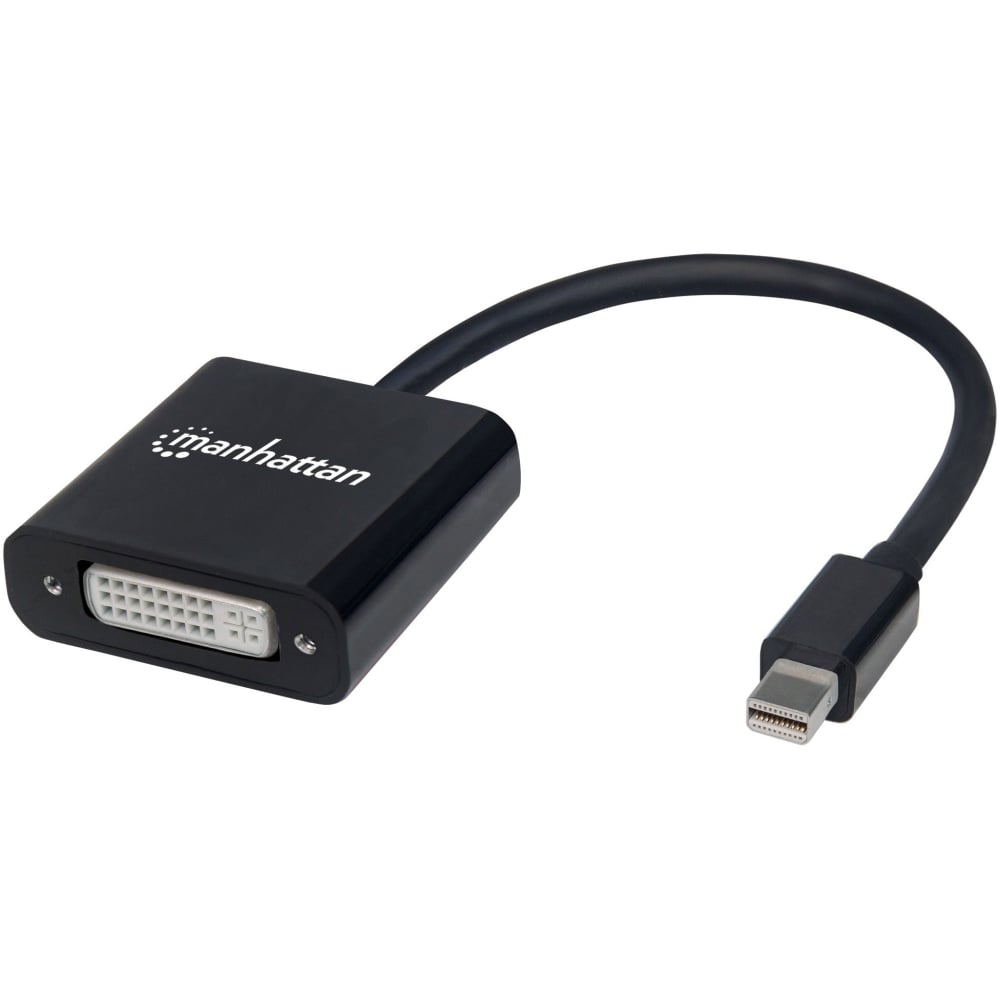 Manhattan Mini DisplayPort 1.2a to DVI-I Dual-Link Adapter Cable (Clearance Pricing), 4K@30Hz, Active, 19.5cm, Male to Female, Compatible with DVD-D, Black, Three Year Warranty, Polybag - Adapter - single link - Mini DisplayPort (M) t (Min Order Qty 3) MP