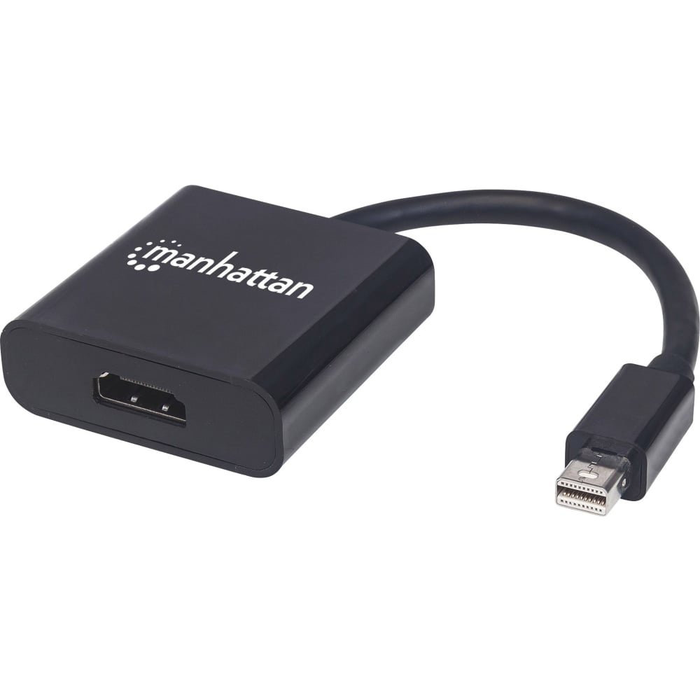 Manhattan Mini DisplayPort 1.2a to HDMI Adapter Cable, 4K@60Hz, Active, 19.5cm, Male to Female, Black, Three Year Warranty, Polybag - Adapter - Mini DisplayPort male to HDMI female - shielded - black - molded, 4K support (Min Order Qty 3) MPN:152570