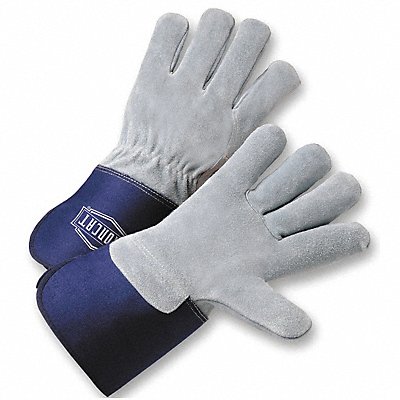 Lthr Palm Gloves Cowhide Blu/Gray L PK12 MPN:IC6/L