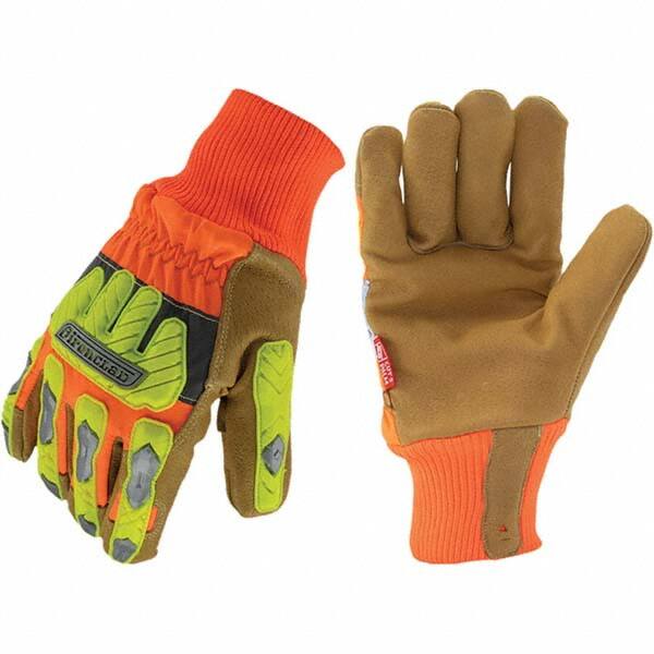 Cut-Resistant Gloves: Size 2X-Large, ANSI Puncture 5, Leather Lined, Leather MPN:IEX-HVIP5-062XL