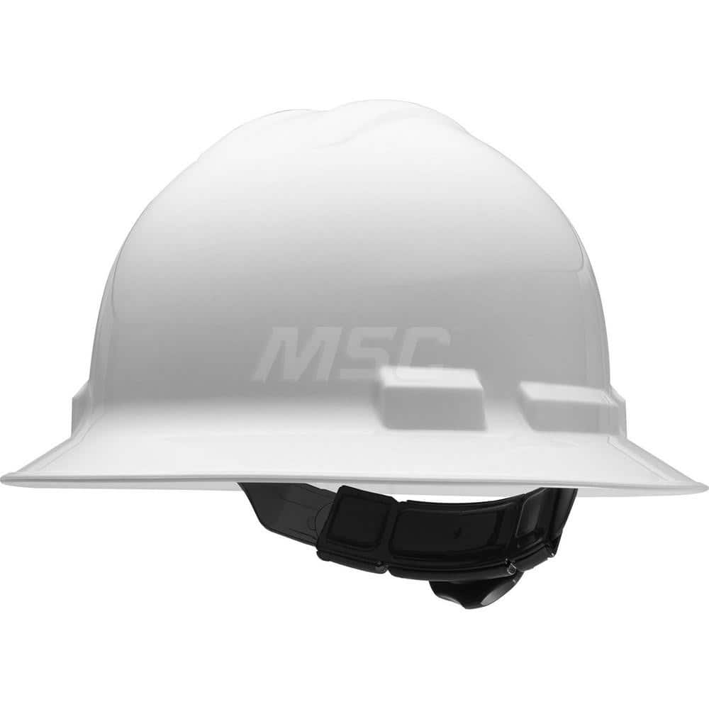 Hard Hat: Impact Resistant & Water Resistant, Full Brim, Class E & G, 4-Point Suspension MPN:G60200