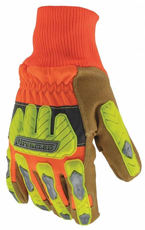 Leather Gloves Orange/Tan L PR MPN:IEX-HVIP5-04-L