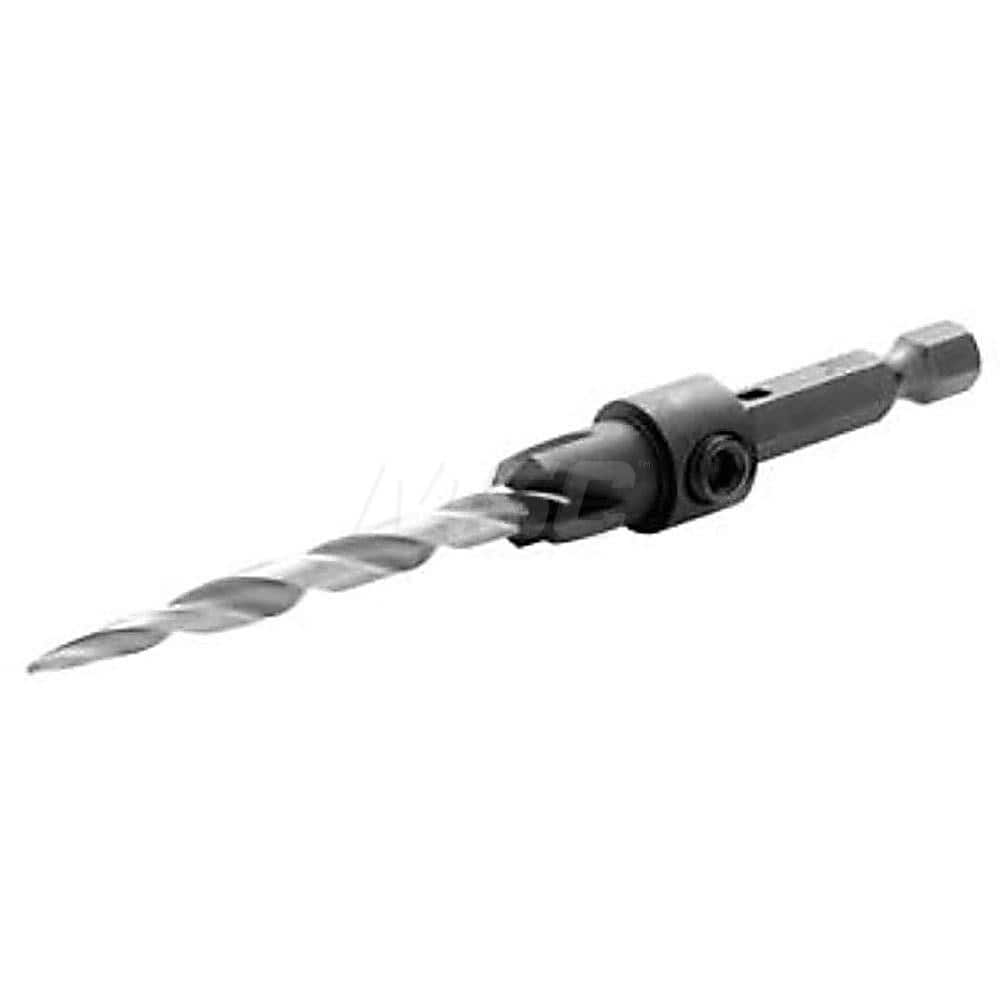 Adjustable-Depth Drill Countersinks, Cutter Head Diameter (Inch): 3/8, Drill Size Compatibility (Inch): 11/64, Drill Size Compatibility (Decimal Inch): 0.1719 MPN:1882782