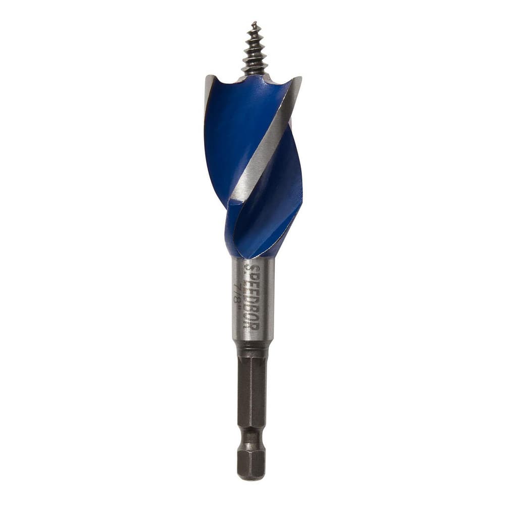 Auger & Utility Drill Bits, Auger Bit Size: 0.875in , Shank Diameter: 0.4370 , Shank Size: 0.4370 , Shank Type: Hex , Tool Material: High-Speed Steel  MPN:1866036