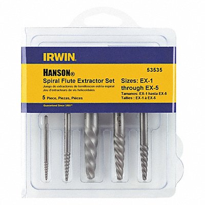 Screw Extractor Set Spiral Flute 5 pcs MPN:53535