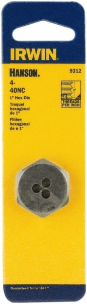 Hex Rethreading Die: #4-40, Right Hand, 1