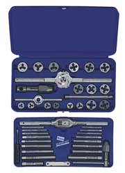 Tap & Die Set: 1/8-28 to 1/8-28 Taps, 1/8-28 to 1/8-28 Dies, BSP, Metric Coarse & Metric Fine MPN:26317