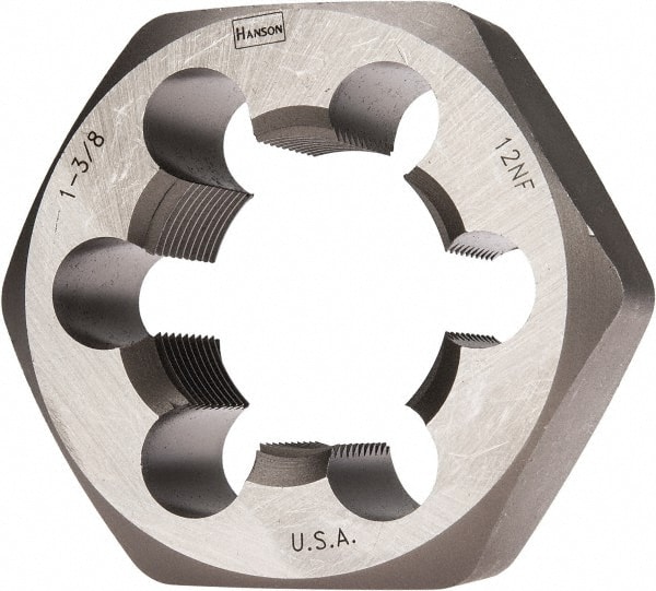 Hex Rethreading Die: 1-3/8 - 12, 1