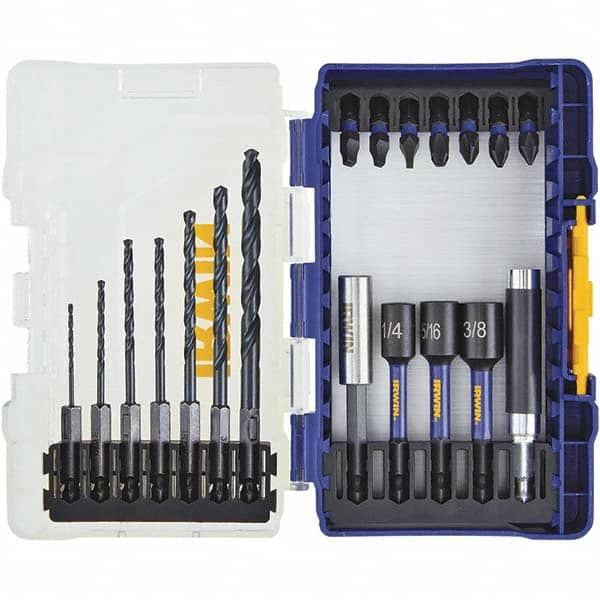 19 Piece, Phillips, Square, Torx, Slotted, Hex Nutsetter Handle, Drive Set MPN:IWAF1319