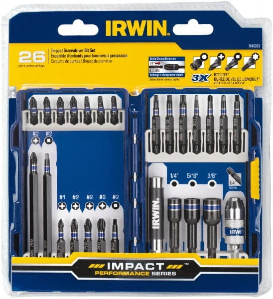 Power Screwdriver Bit Set Drive Set: 26 Pc, #1 to #3 MPN:IWAF1326