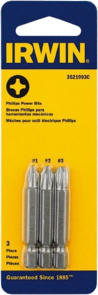 Power Screwdriver Bit Set Power Bit Set: 3 Pc, 1/4