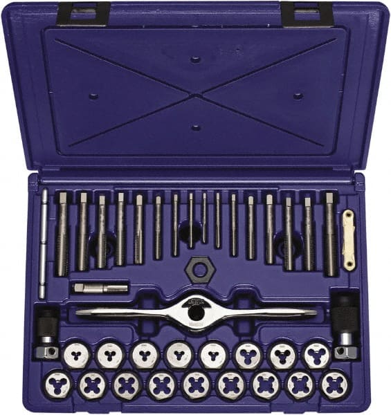 Tap & Die Set: #4-40 to 1/2-20 Taps, #4-40 to 1/2-20 Dies MPN:1835091