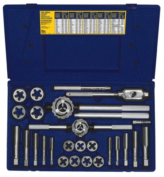 Tap & Die Set: 1/4-18 to 1-14 Taps, 1/4-18 to 1-14 Dies, NPT, UNC & UNF MPN:97094ZR