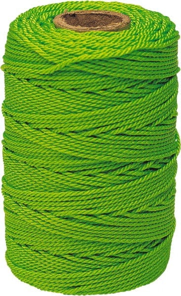 Braided Twine: #18 Twine Dia, Nylon, Fluorescent Green MPN:2034408