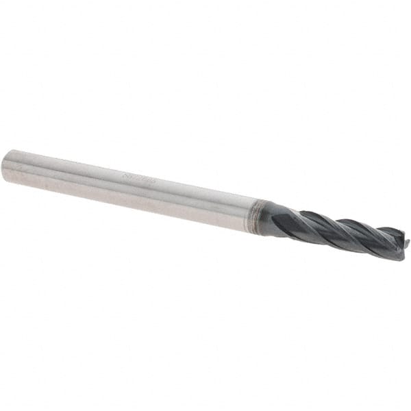 Corner Radius End Mill: 3.5 mm Dia, 12 mm LOC, 0.4 mm Radius, 4 Flutes, Solid Carbide MPN:5620050