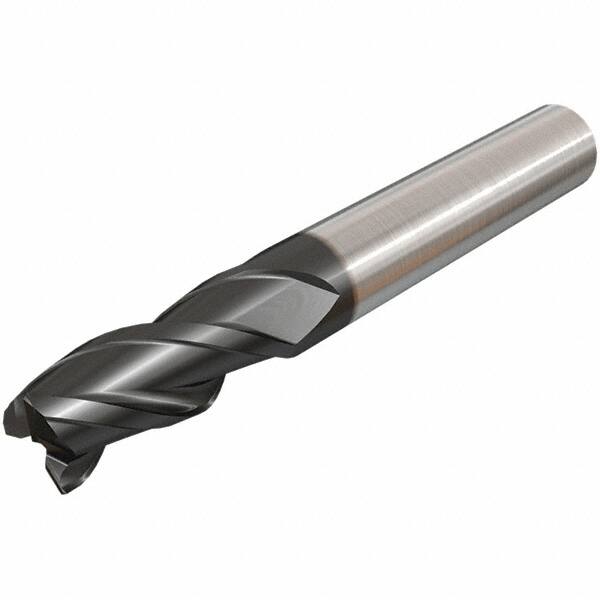 Corner Chamfer End Mill: 10 mm Dia, 22 mm LOC, 3 Flutes, 0.25 mm Chamfer Width, Solid Carbide MPN:5620361