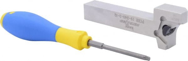 Indexable Grooving-Cutoff Toolholder: PCHR19D403IQ, 3 mm Min Groove Width, 20 mm Max Depth of Cut, Right Hand MPN:2302579