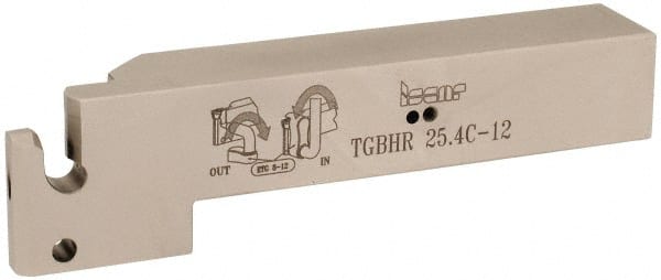 Indexable Grooving-Cutoff Toolholder: TGBHR25.4C12, 1/2