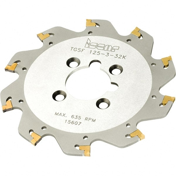 Indexable Slotting Cutter: 3 mm Cutting Width, 125 mm Cutter Dia, Arbor Hole Connection, 34 mm Max Depth of Cut, 32 mm Hole MPN:2302204