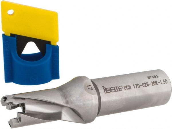 Replaceable-Tip Drill: 17 to 17.9 mm Dia, 26 mm Max Depth, 20 mm Straight-Cylindrical Shank MPN:3202691